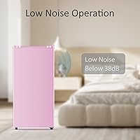 Vista 4 de Refrigerador mini de 3.1 pies cúbicos con congelador, refrigerador mini de una puerta, 5 ajustes de temperatura ajustable, refrigerador compacto