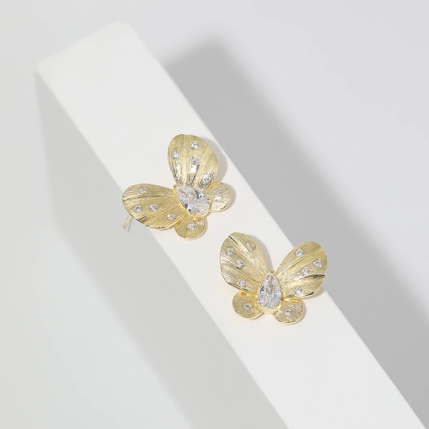 Meissa Farfalla Orecchini da donna in argento 925 Orecchini carini Orecchini in oro Gioielli ipoallergenici (Argento)