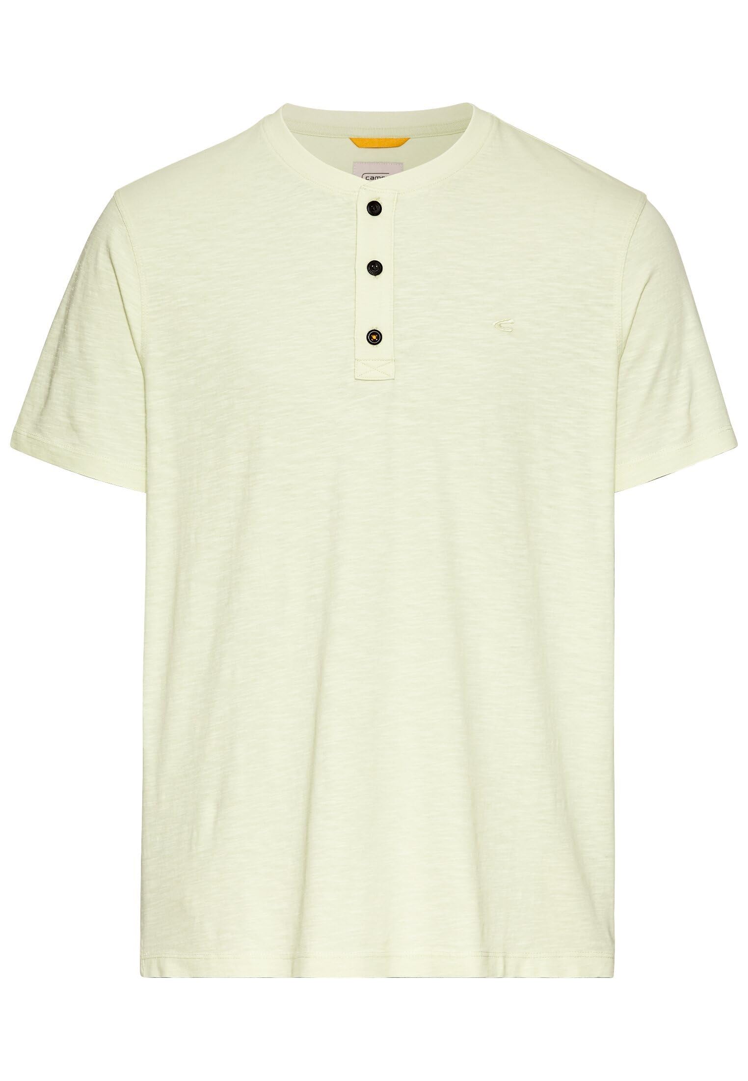 camel active Men's Short-Sleeved Henley Made of Organic Cotton