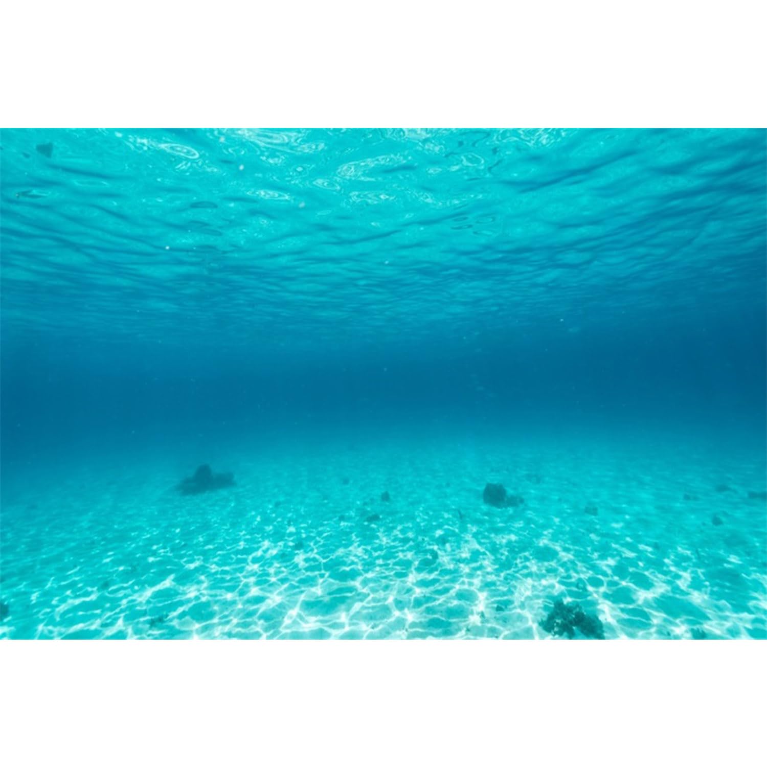 MIRRORANG 120x50cm Ocean Floor Undersea Aquarium Background Deep Sea Blue Ripped Water Fish Tank Background Underwater World Fish Tank Background โ image 1