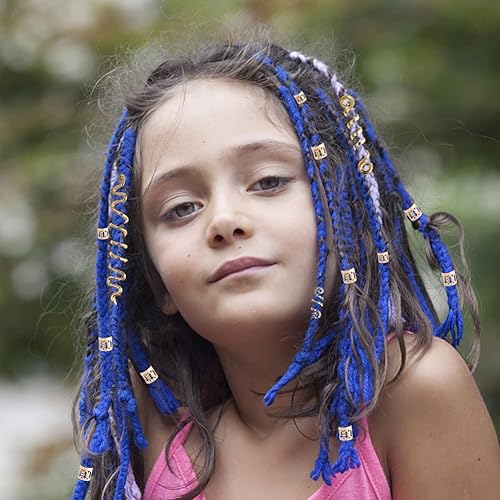 Miniatura 4 de Cuentas de rastas, 1 juego de cuentas de rastas, anillos trenzados para el cabello, clips de temor, puños para trenzas, joyería para el cabello para