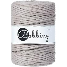 Bobbiny XXL 5mm Single Ply Macrame Cord Pearl 108yds/330ft 100% Recycled Cotton