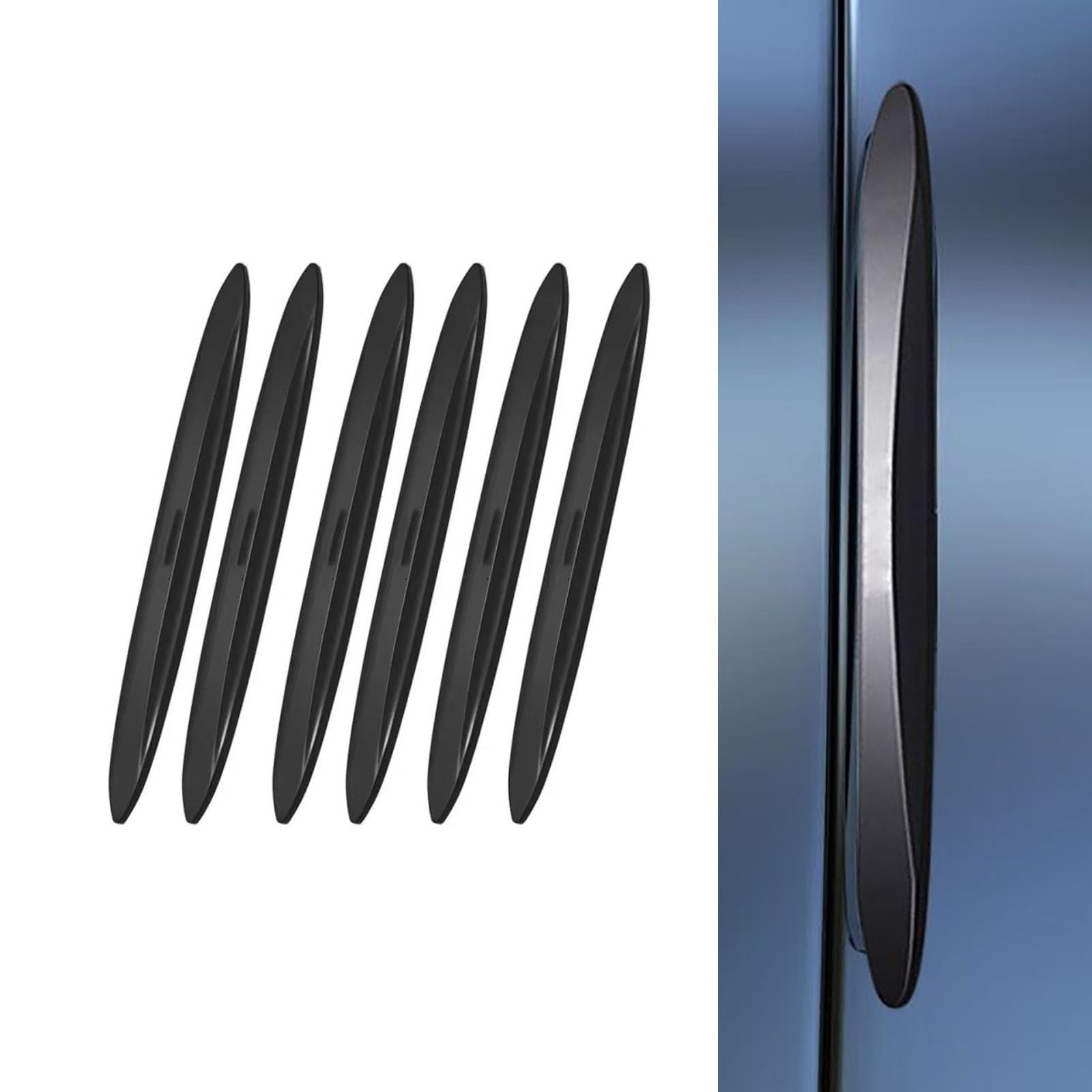 6 Pcs Car Door Edge Guards Fit for Toyota GR Supra 2026, Vehicle Side Door Anti Collision Strip Black Protective Buffer,Black