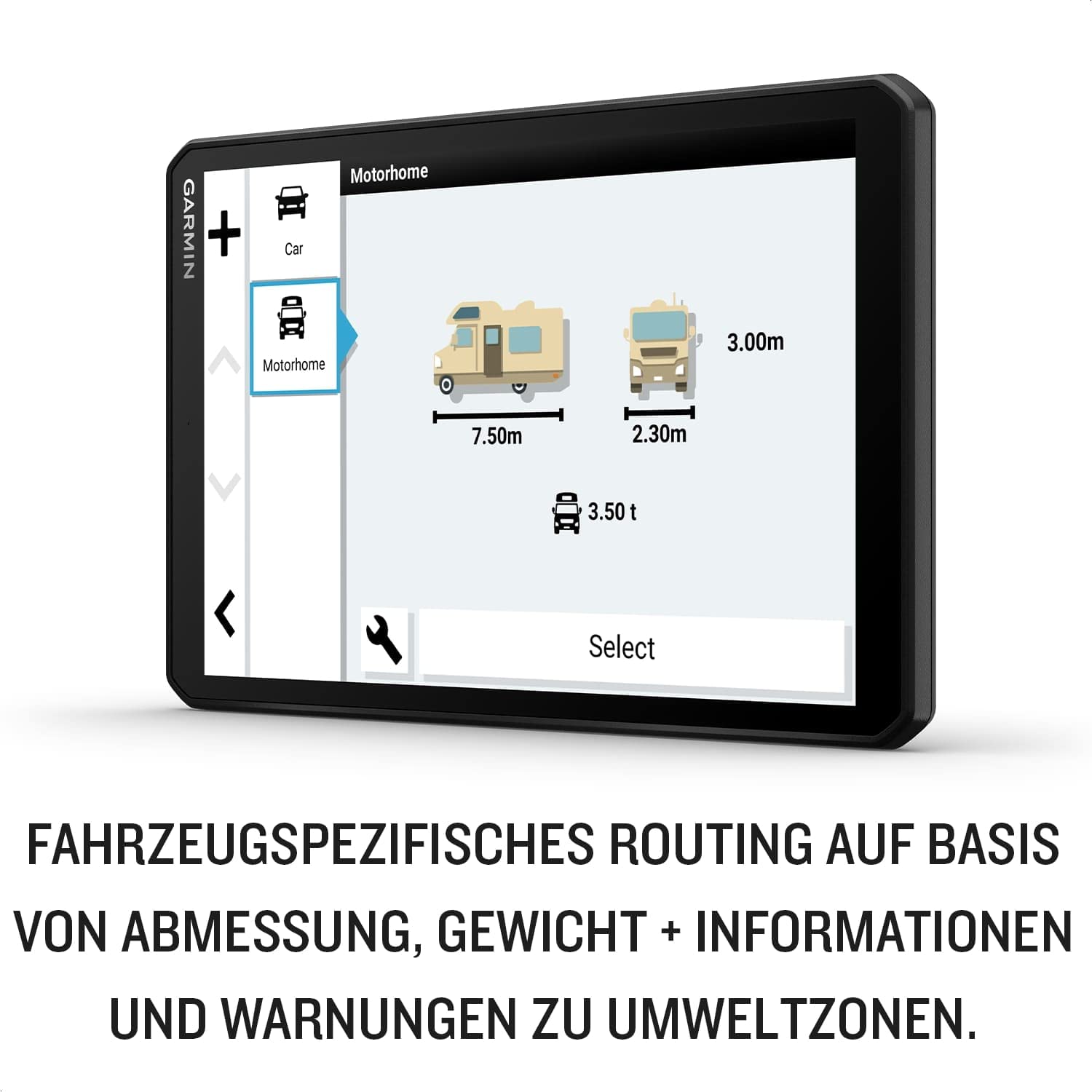 Garmin Camper 1095 MT-D EU – Navigationsgerät mit 10“ (25,7 cm) Display für Wohnmobile/Wohnwagen, vorinstallierten 3D-Karten für Europa und Südafrika, Verkehrsinfos in Echtzeit, Campingplatz-Datenbank