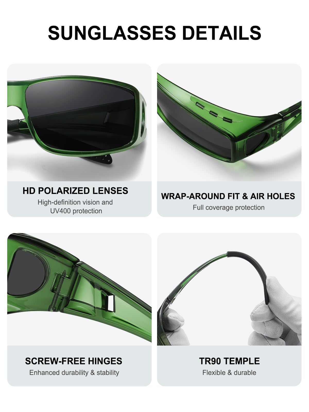 Wzerry Nachtsichtbrille für Damen und Herren, polarisiert, Gelb