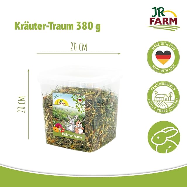 Foto 2 de 6 de JR Farm Hierbas Sueño 380 g en Cubo (Hierbas para Conejos y roedores Enanos, Alimentos complementarios)