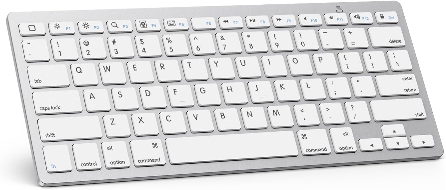 Omoton Ultra-Slim Bluetooth Keyboard, White