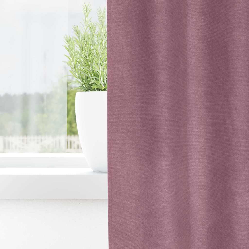Juego de 2 cortinas opacas de terciopelo rosa oscuro, 140 x 245 cm, opacas, para dormitorio y sala de estar, reducen el ruido, con trabillas de tela