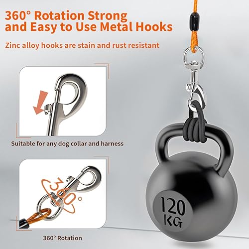 Miniatura 2 de Correa de perro resistente, correa de metal a prueba de mordidas para perros grandes (hasta 250 libras), correas de alambre para perros con agarre