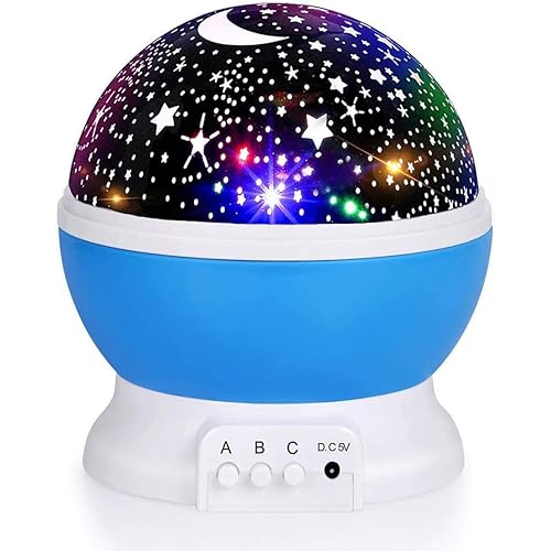 Night Light for Kids, Kids Night Light, Star Night Light, Nebula Star Projector 360 Degree Rotation - 4 LED Bulbs 12 Light Color Changing with USB Cable, Romantic Gifts for Men Women Children