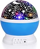 Night Light for Kids&comma; Kids Night Light Nebula 360 Degree Rotation - 4 LED Bulbs 12 Light Color Star Projector Changing with USB Cable&comma; Romantic Gifts for Men Women Children