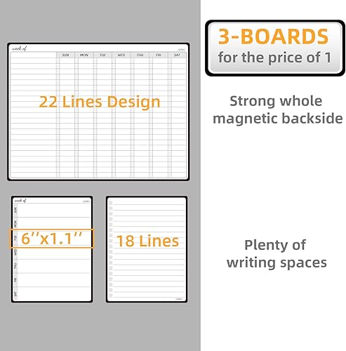 Miniatura 4 de JJPRO Tabla magnética de tareas de borrado en seco para adultos, tabla de tareas familiares para refrigerador, pizarra blanca para adolescentes con