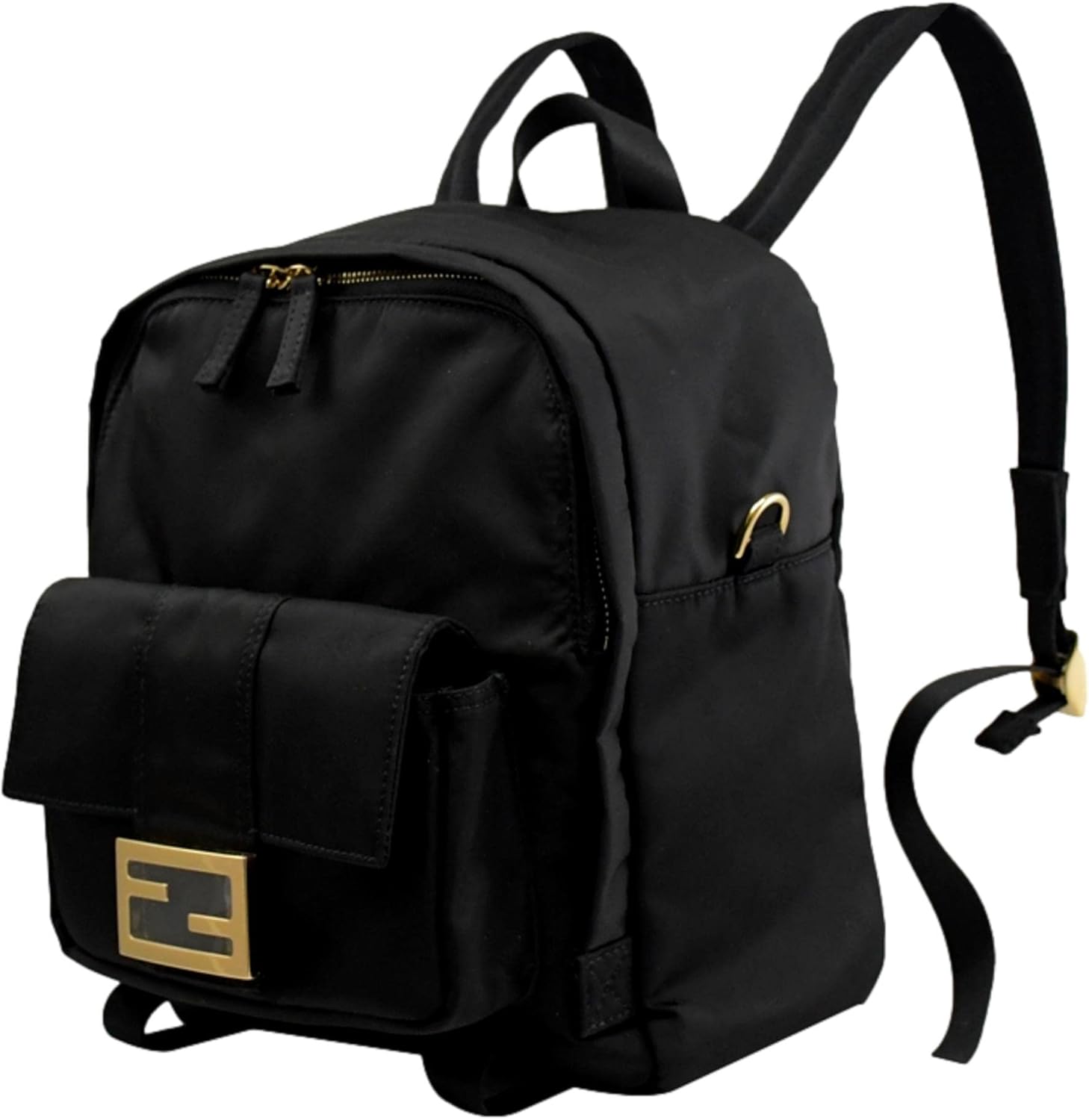 FENDI Baguette Logo Backpack, Black Nylon, Backpack for Women 8BZ048 - Image 2