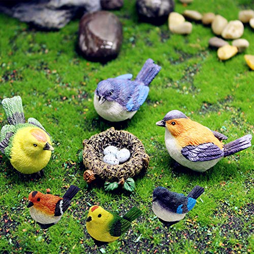 Honeyshow Fairy Garden Accessories,Bird Ornaments For Fairy Garden Hand Painted Diy Miniature Garden Decor For Patio, Lawn, Micro Landscape, Yard Bonsai Decals And For Home Decoration #TOP1