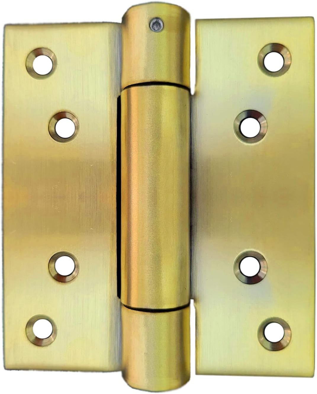 2 Pairs (4pcs) Golden Self-Closing Stainless Steel Door Hinge Spring Door Hinges Brass Heavy Duty Square Thickness 3mm (100mm (4 Inch)) - Image 2