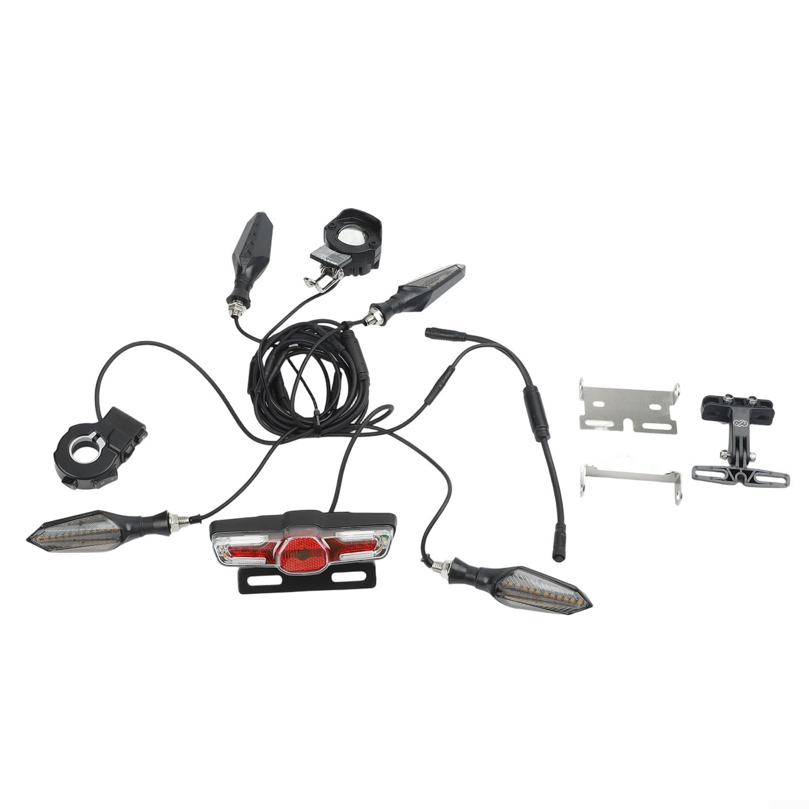 Kit de luces eléctricas para bicicleta eléctrica de 36 V-72 V, luz trasera, intermitentes, sistema de iluminación para bicicleta eléctrica con interruptor de control para bicicleta eléctrica, scooter