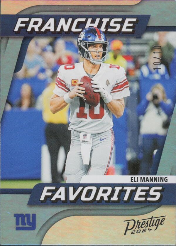 2024 PANINI PRESTIGE FRANCHISE FAVORITES XTRA POINTS PLATINUM #1 ELI MANNING 10/10 NY GIANTS FOOTBALL OFFICIAL TRADING CARD OF NFL