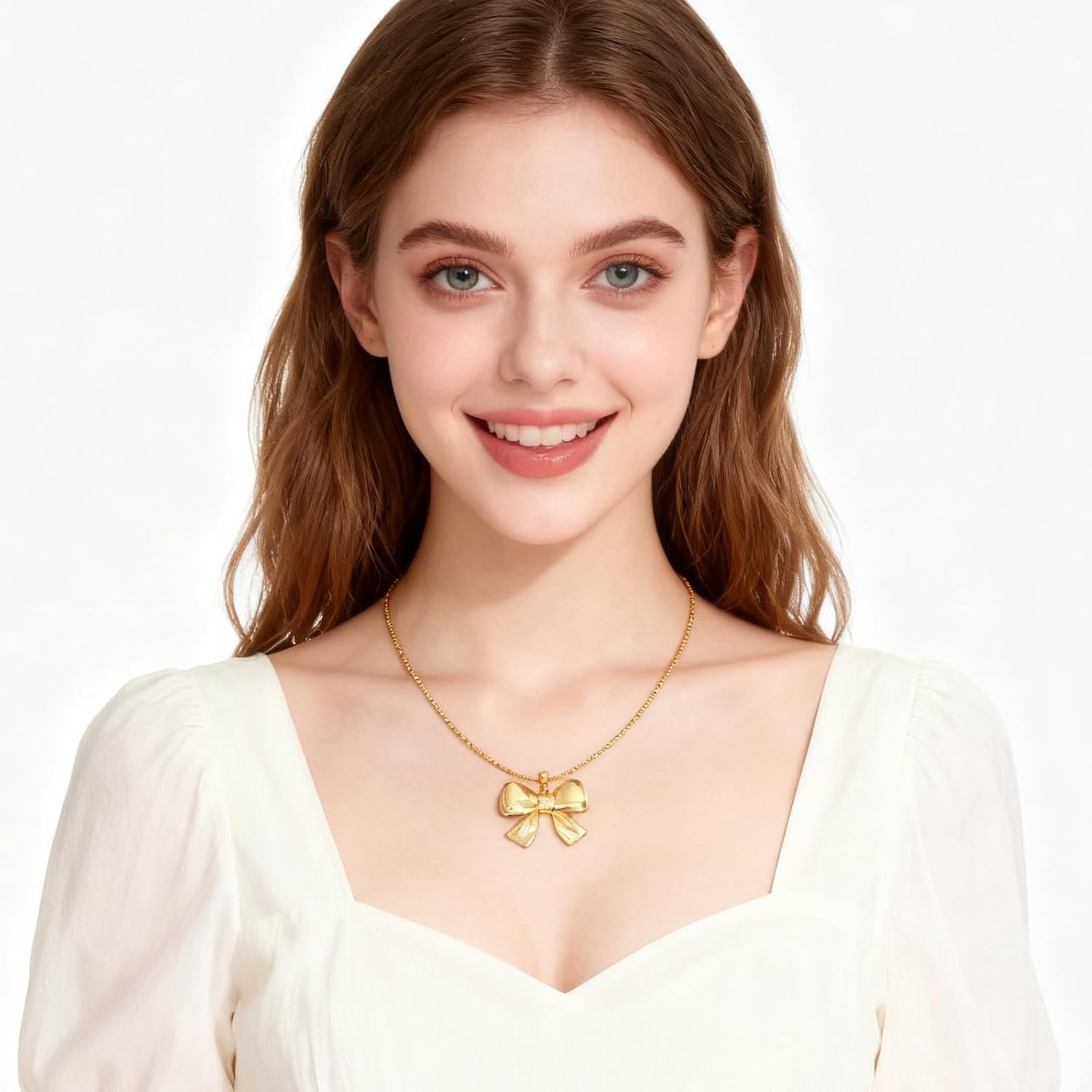 Dainty Bow Necklace 14K Gold Plated Cute Pendant Necklace Bowknot Charm Necklaces Trendy Christmas Jewelry Gifts - Image 4