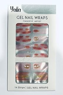 شرائط جل للأظافر لتغطية أطراف الأصابع - بمعالجة لامعة تدوم طويلا ومقاومة للماء مع مبرد أظافر للنساء من يلا │سباركلينج ستارلايت-B- N -SF 5033 أكريليك