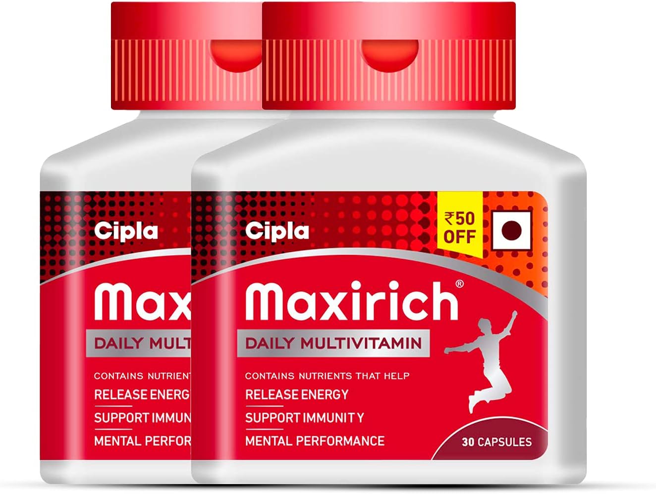 - Cipla Maxirich Daily Multivitamin (60 Capsules) For Men & Women With Essential Nutrients, Vitamins, Minerals, Anti-oxidants For Building Immunity & Energy (Bottle Pack)