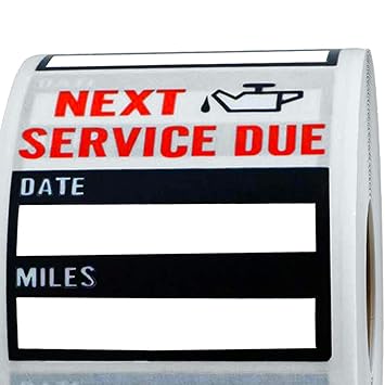 Ecomspace Oil Change Service Reminder Stickers Low-Tack with Perforation Line 2x2