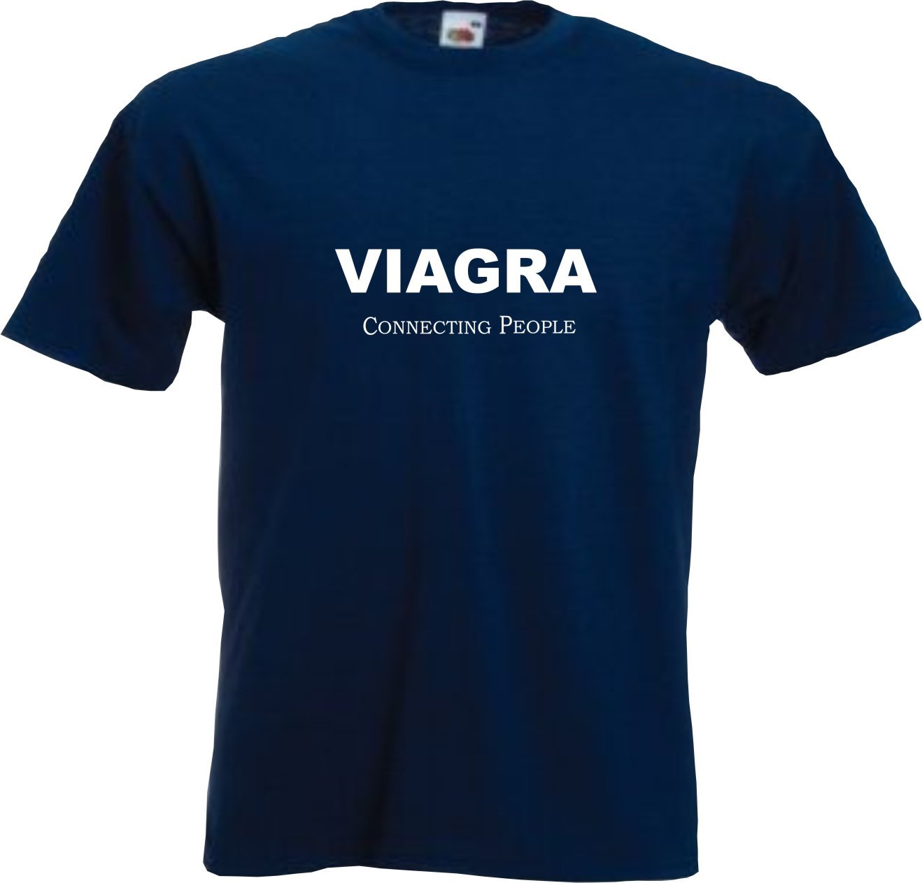 Rhino and Mugsy Viagra Connecting People - Mens Navy Blue T Shirt with White Print