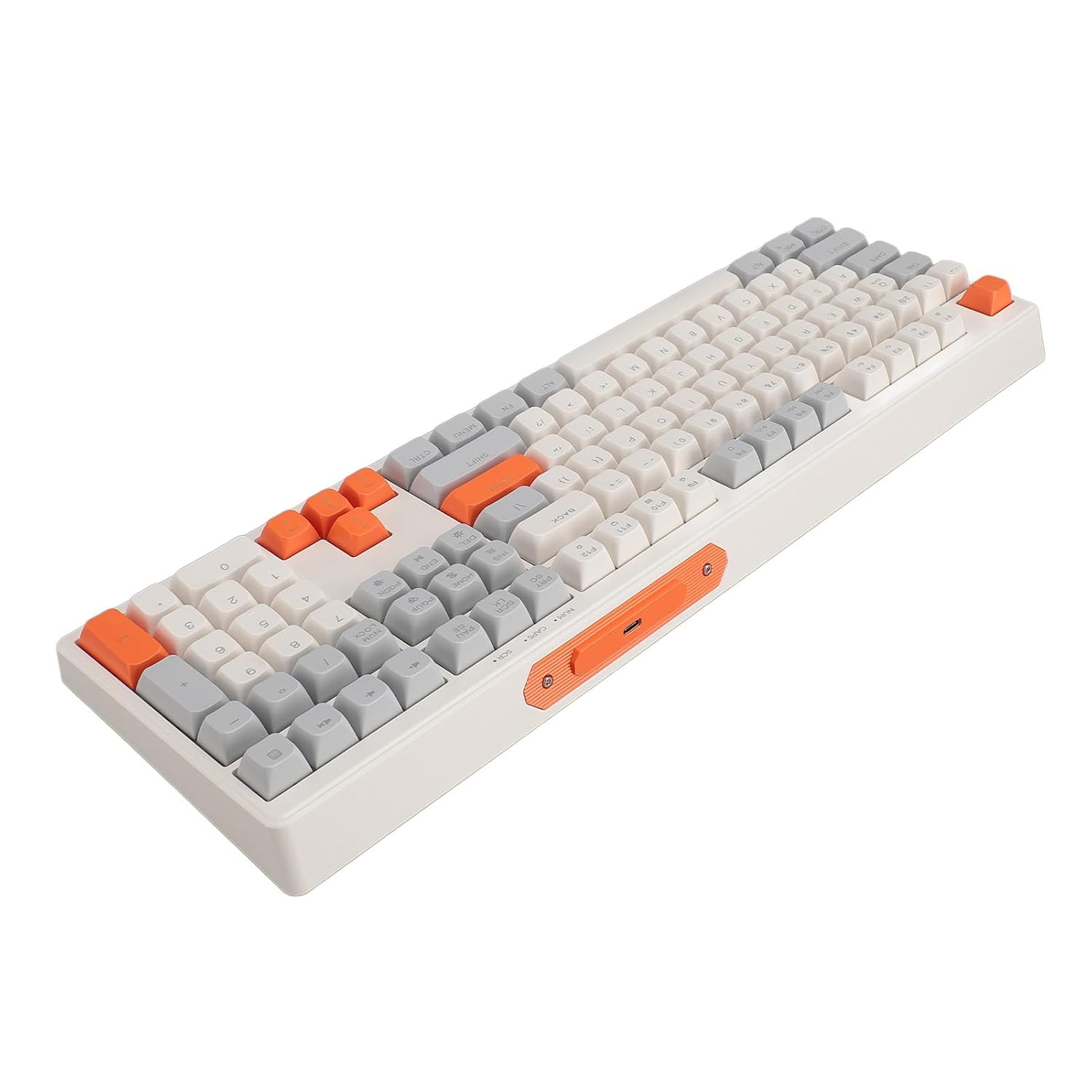Zunate RGB Backlit 108 Key Silent Computer Keyboard – 26 Keys Anti Ghosting, Multifunctional Keys Design, Stylish Appearance for Office Home (Grey White Orange) Zunate RGB Backlit 108 Key Silent Computer Keyboard – 26 Keys Anti Ghosting, Multifunctional Keys Design, Stylish Appearance for Office Home (Grey White Orange)