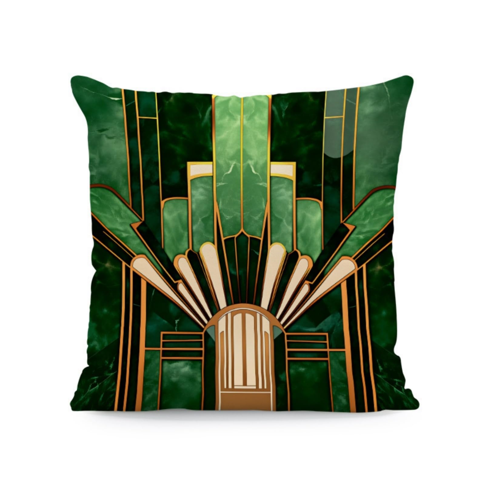 Cushion Covers 40cm x 40cm Green Yellow Pillowcase with Invisible Zipper,Decorative Throw Pillows Cover Thickened linen fabric sSfa Cushions Cover,for Home Décor, Bedroom & Sofa