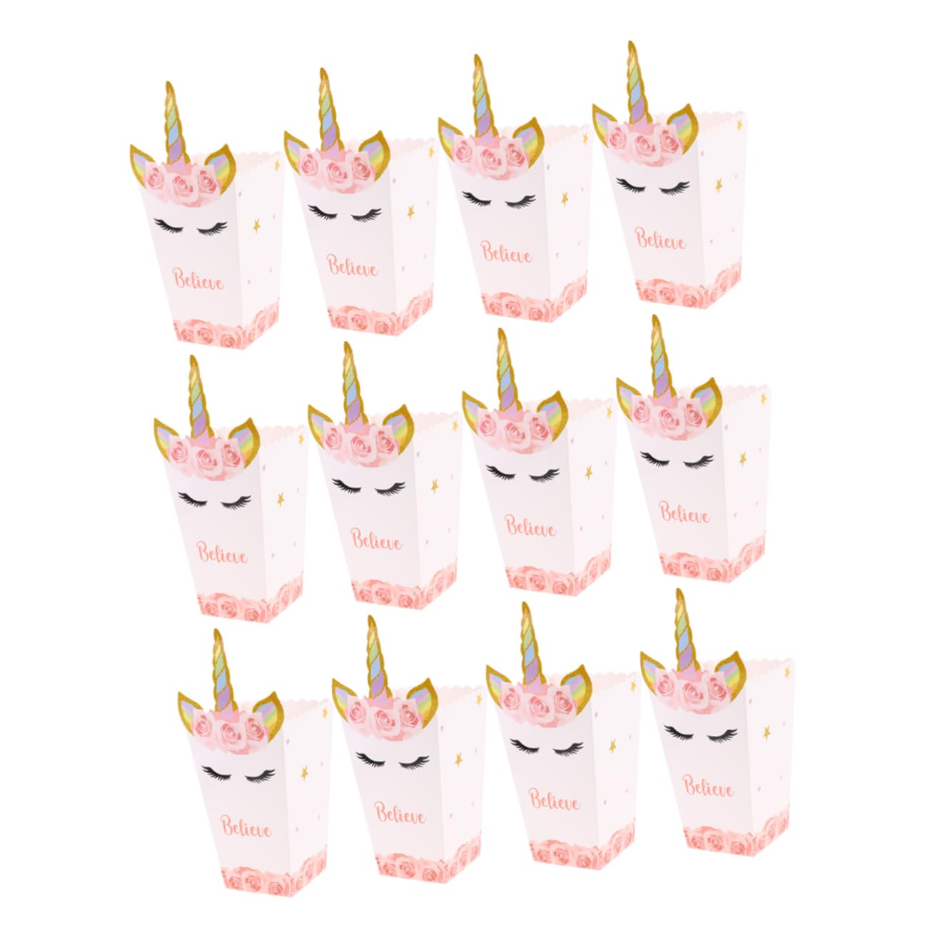 GLEAVI 12Pcs Storage Boxes Fun Holders Lightweight Safe Popcorn Containers for Parties Events B Style