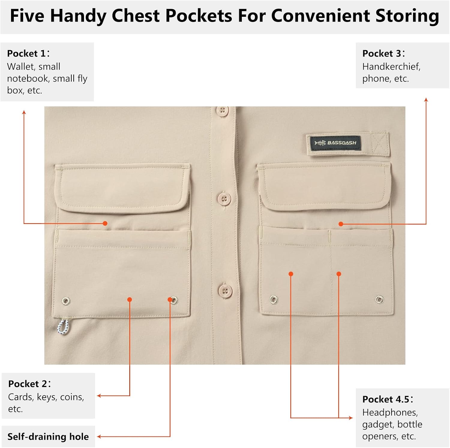 BASSDASH Women's UPF 50 Long Sleeve Fishing Hiking Button Down Shirt Performance Quick Dry FS21W - Image 4