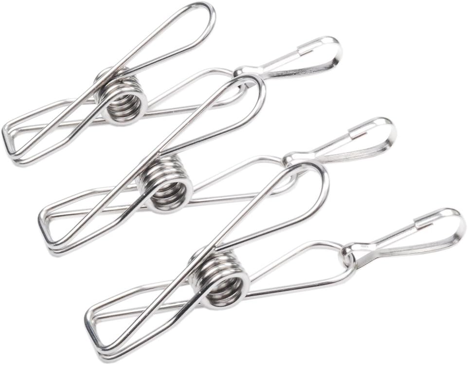 12sets Pack Stainless Steel Clothespins Clothes Clips Pins