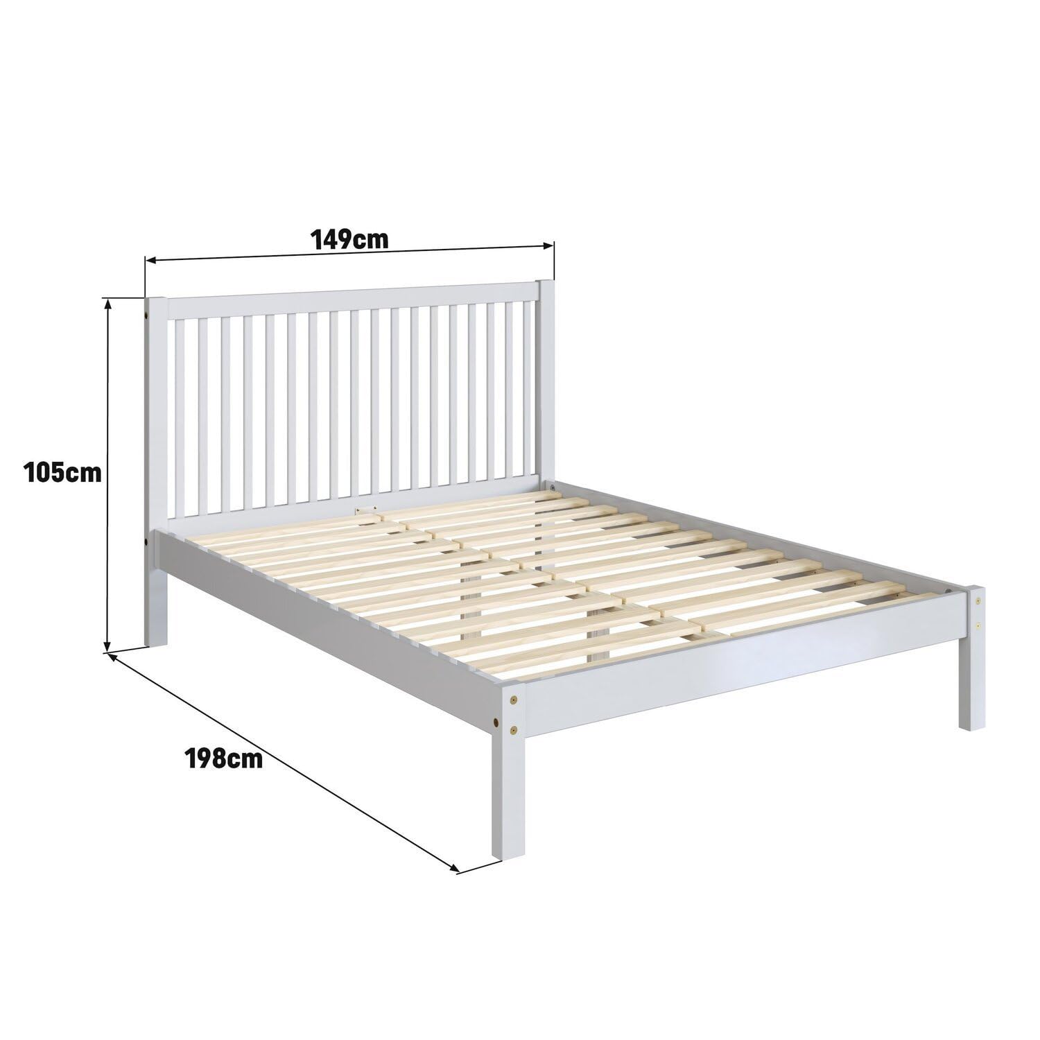 Cama de Casal Lucy de Madeira Maciça com Lastro Branco | Amazon.com.br