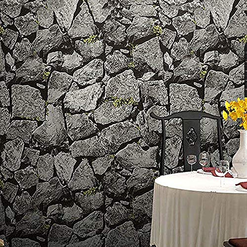 Papier peint brique 3D imitation pierre texturée revêtement mural hôtel