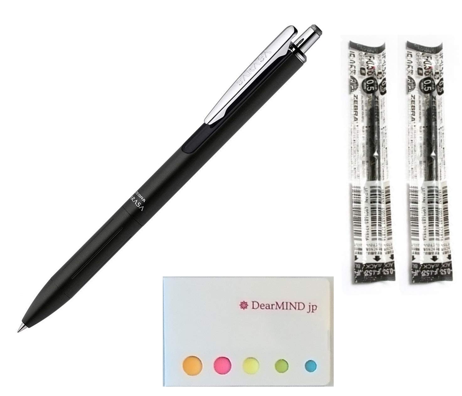 ALTA JCBRED S FLEX 3W5W 2本セット Zebra Sarasa Grand 0.5 Retractable Gel Ink Pen P-JJ55, JF-0.5