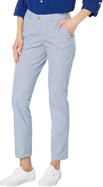 Tommy Hilfiger Women's Relaxed Fit Cuffed Hampton Chino Straight-Leg Pants