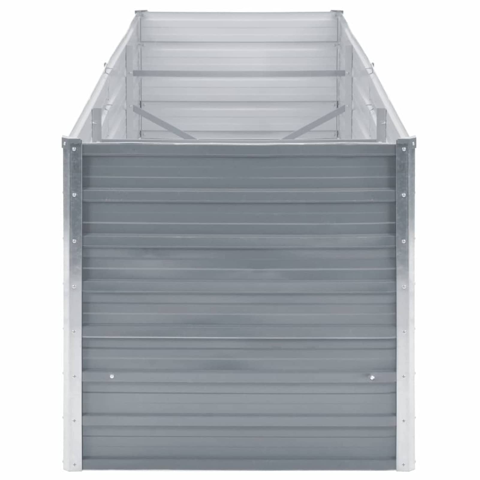 Arriate, Mesa De Cultivo, Huerto Domestico, Cultivo De Plantas Aromaticas, Arriate De Jardín, de jardín de Acero galvanizado Gris 240x80x77 cm