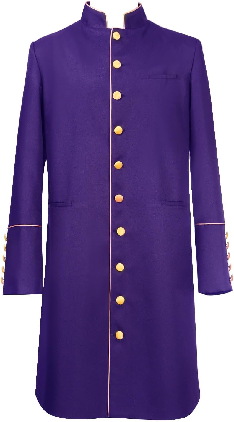 chigemianbaoba Men's Short Cassock Church Choir Minister Robe Pulpit Liturgical Clergy Robe Coat