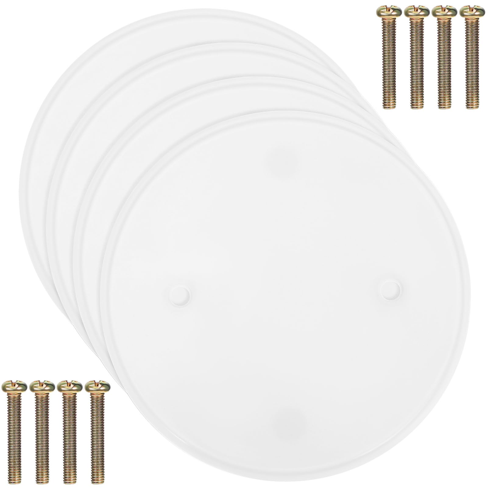 NUOBESTY 4Pcs Round Ceiling Hole Covers 4.3 Inch Electrical Blank Plates Flat Circular Cover for Home and Office Ceiling Repair