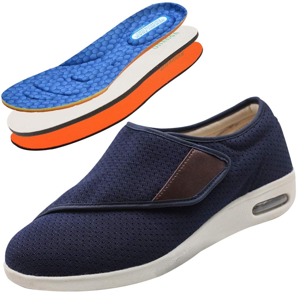 Zapatillas Pie Ancho Hombre Zapatos Ortopédicos Anchos, Calzado Especial para Juanetes y Pies Hinchados, Unisex