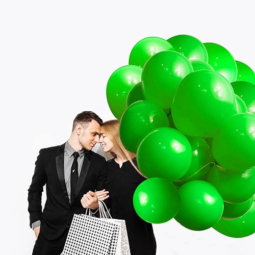 Miniatura 3 de Paquete de 50 globos de color verde manzana brillante de 12 pulgadas, helio verde manzana brillante para fiesta de feliz cumpleaños, globos de látex