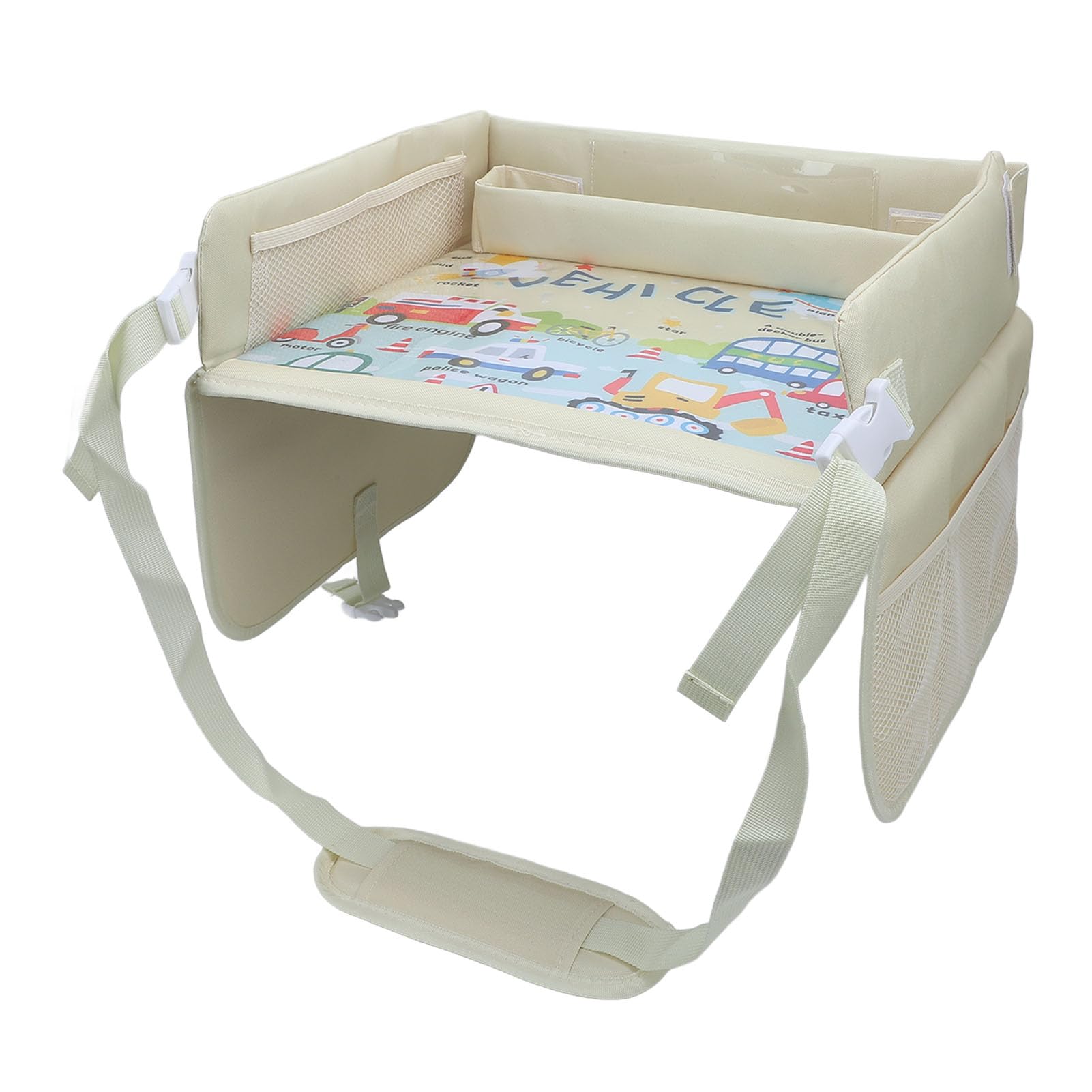 Bandeja de viaje para niños, organizador de escritorio plegable para niños, patrón de dibujos animados, imprescindible para viajes por carretera, para coche y avión, ideal para asiento de
