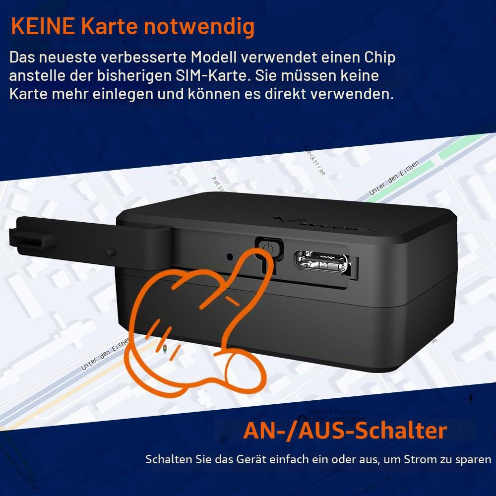 Winnes TK903E Mini GPS Tracker 4G Globale Version Ohne SIM Karte 60 Tage Standby Starker Magnet Echtzeitortung Alarm Erinnerung Kleiner Tragbarer GPS Ortungsgerät für Auto Fahrzeug Personen