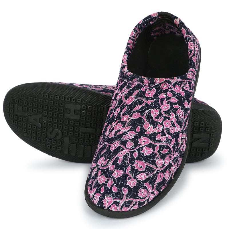 Airaqua Womens Slip On Walking Shoes for Daily Use/Lightweight Running Trainers/Comfortable Winter Bellies/Gym Training Casual Sports Footwear for Girls(Print_1_4) Black 4