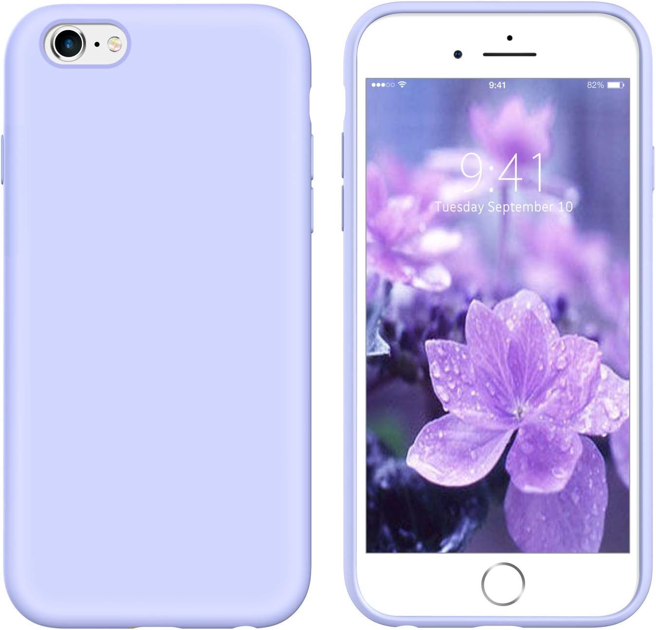 YINLAI Case for iPhone 6S Plus/iPhone 6 Plus, Slim Soft Liquid Silicone Gel Rubber Cover Microfiber Cloth Hybrid Hard Back Non Slip Grip Protective Durable Cases, Lavender