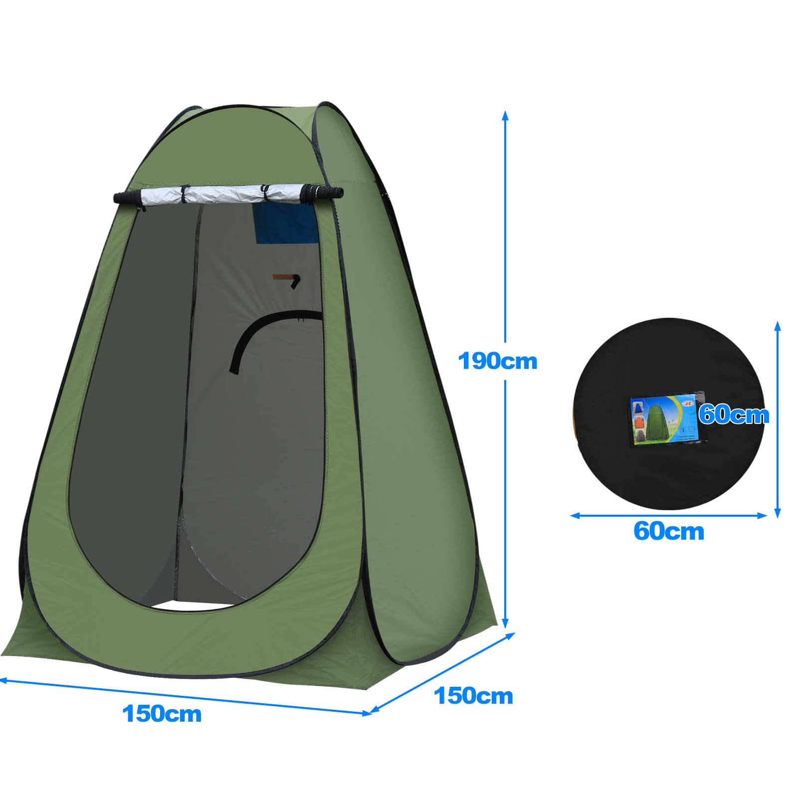 CLIPOP Tente de Toilette Pop Up Toilette Cabinet de Changement Anti-UV Tente de Douche pour la Plage, la pêche, Le Bain, l'extérieur, avec Un Sac de Transport