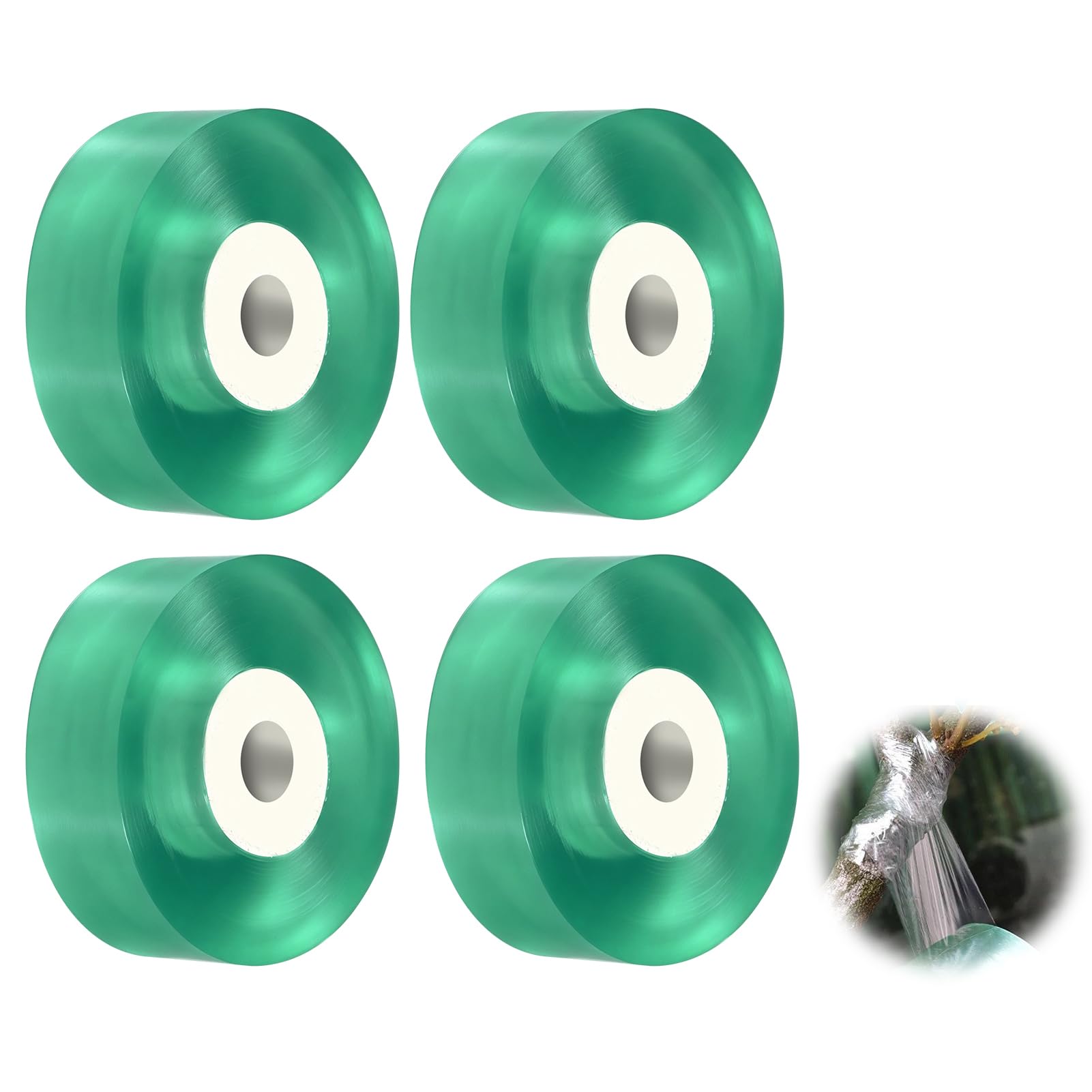 Wufaa 4 Roll Transparent Grafting tape, Plant Repair Tape Clear Floristry Film, Biodegradable Self Adhesive Parafilm Grafting Tape Stretchable for Garden Nursery Tree Seedlings Fruit Budding Flowers