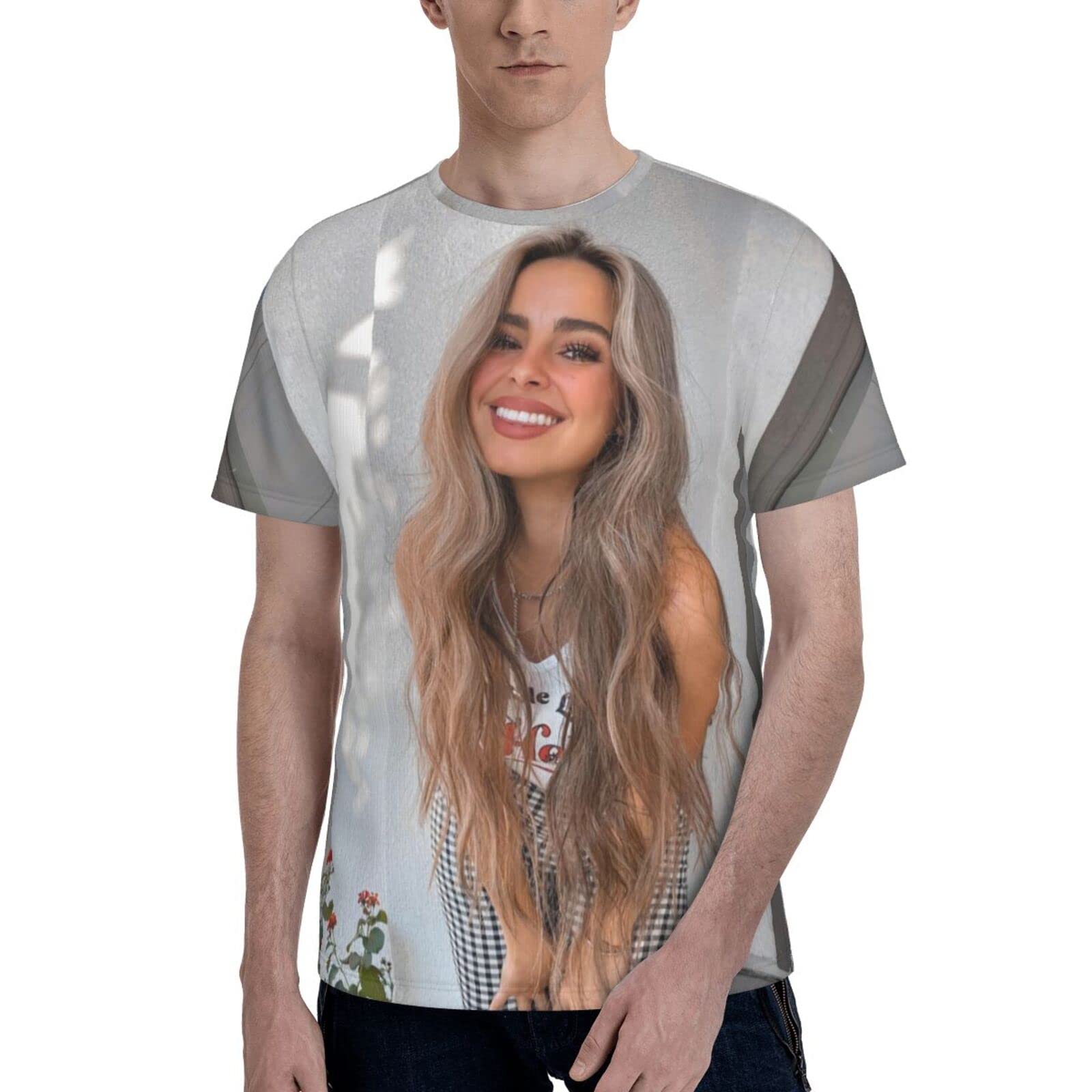 Addison Rae Men's Short Sleeve Crew Cotton T-Shirt All Over Print Graphic Tee