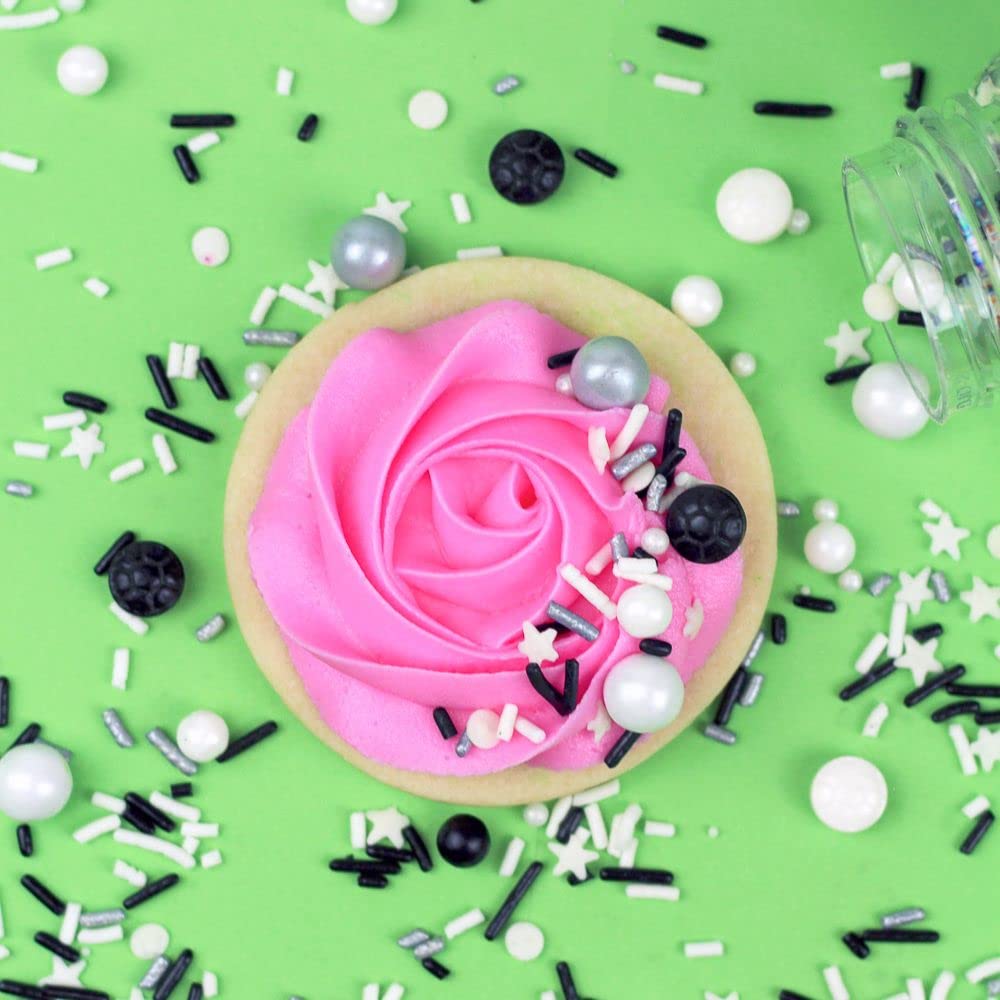 Black White Sprinkles Monochrome Football Chocolate Balls Mix Halloween Cupcake | Seychelles