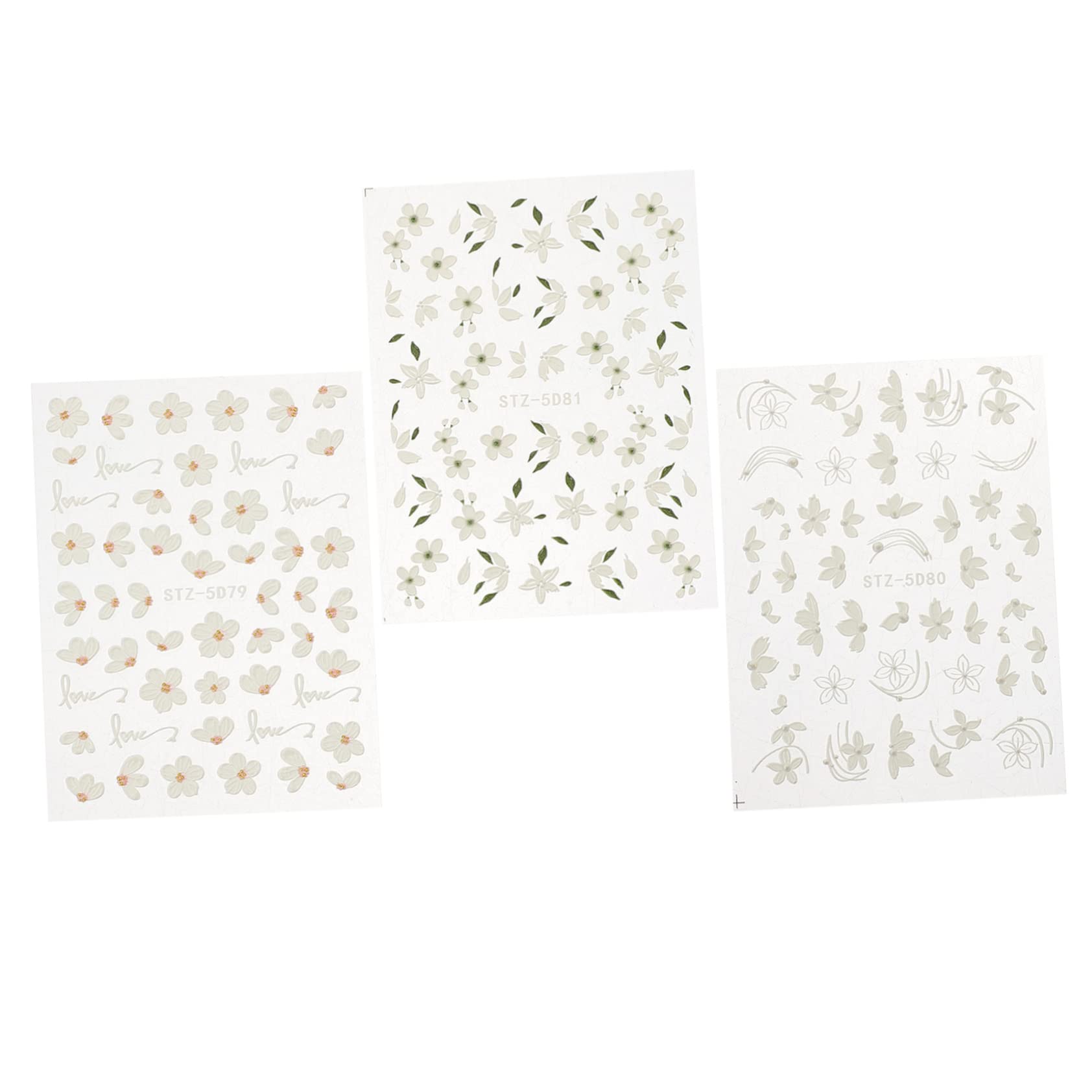 PACKOVE 15hojas Pegatinas De Flores Para Uñas Decoración De Nail Art Calcomanías Autoadhesivas Para Manicura Diseño Para Mujeres y