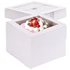 Moretoes 10pcs 8x8x8 Inches Cake Boxes with Window, White Bakery Dessert Boxes, Cajas Pasteles for Cake, Valentine's Day, Mother's Day,Wedding, Birthday, Party